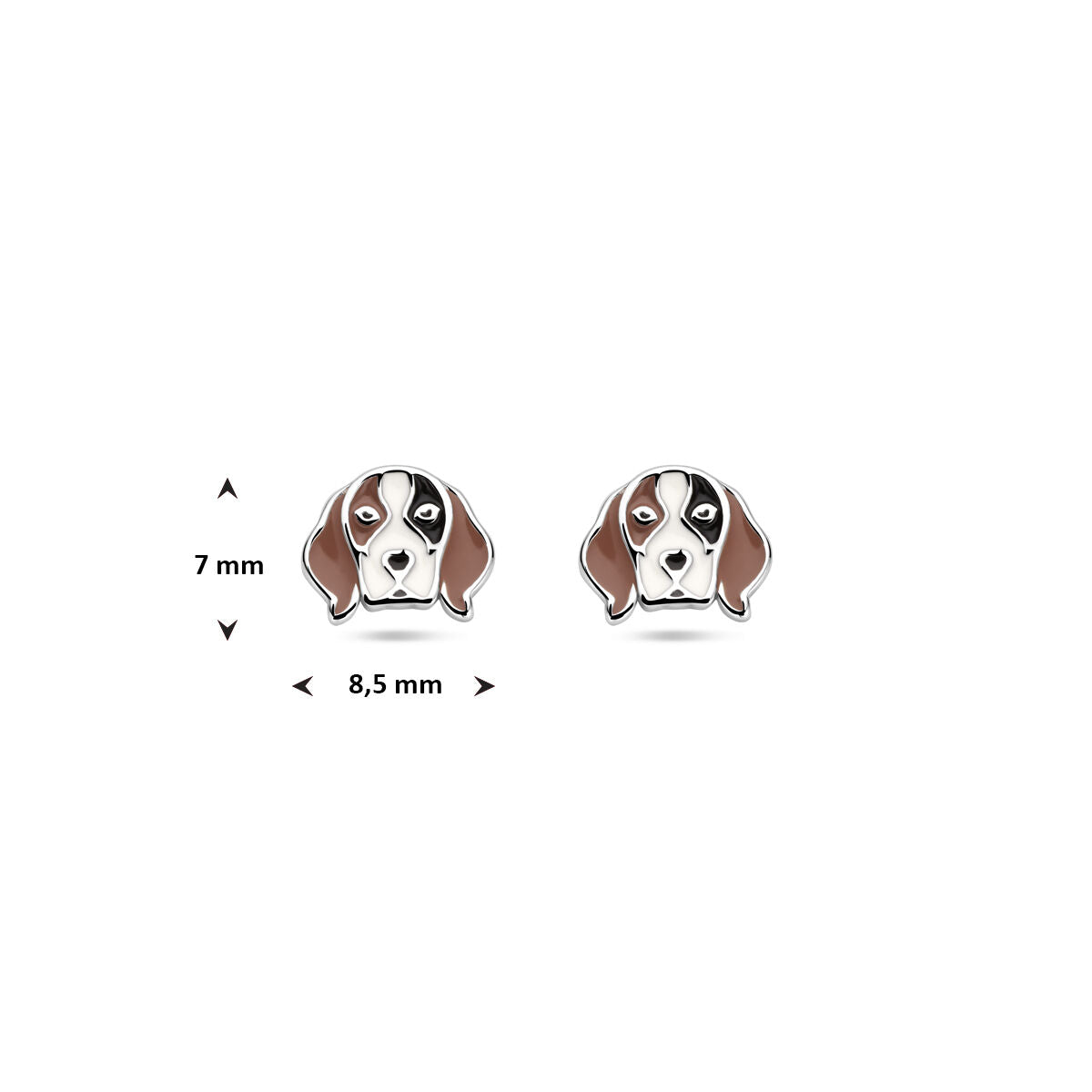 Zilveren gerhodineerde oorknoppen hond 7 mm - 1341445 - PansiteNederland.nl