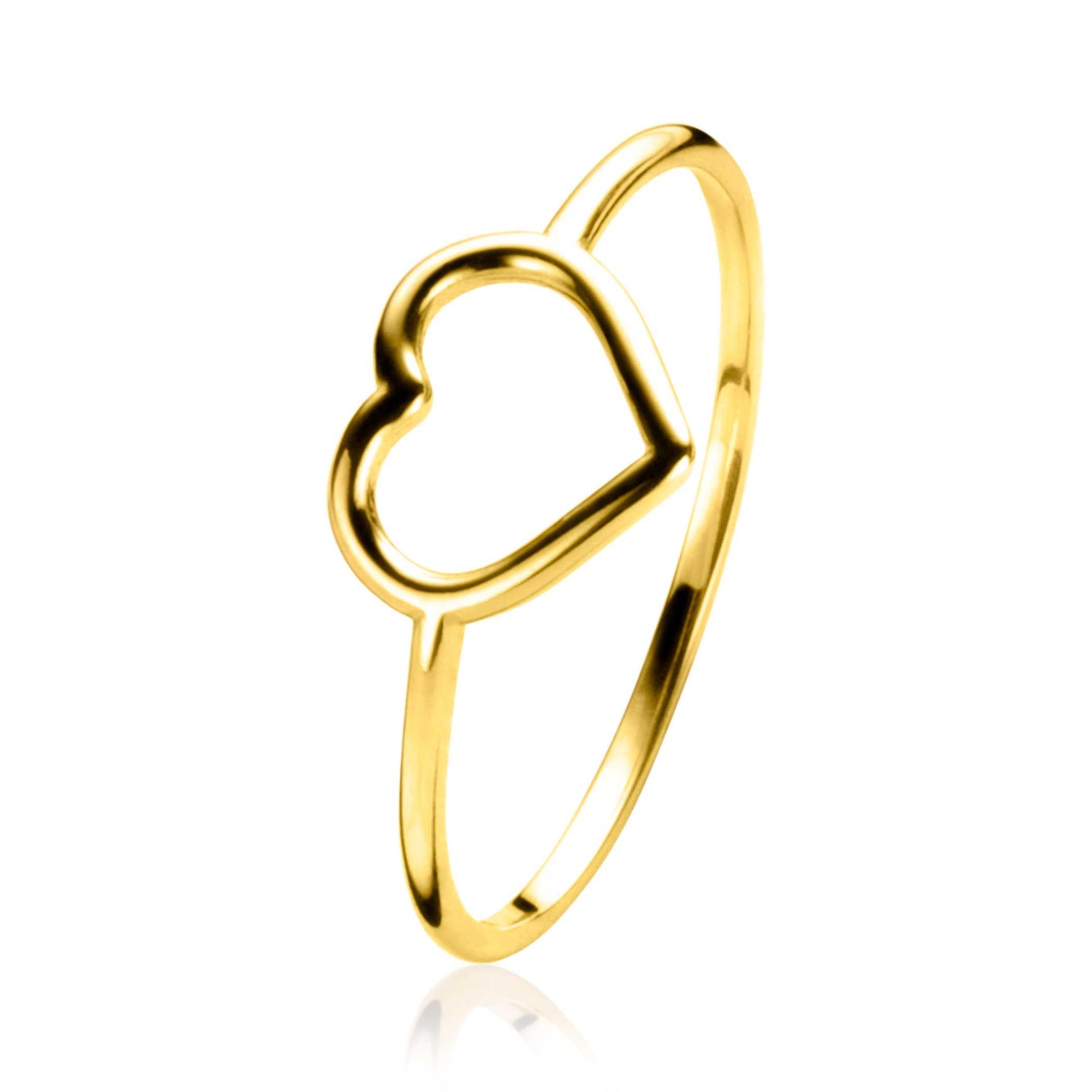 ZINZI Gold 14 krt gouden ring open hart 8mm ZGR378 - PansiteNederland.nl