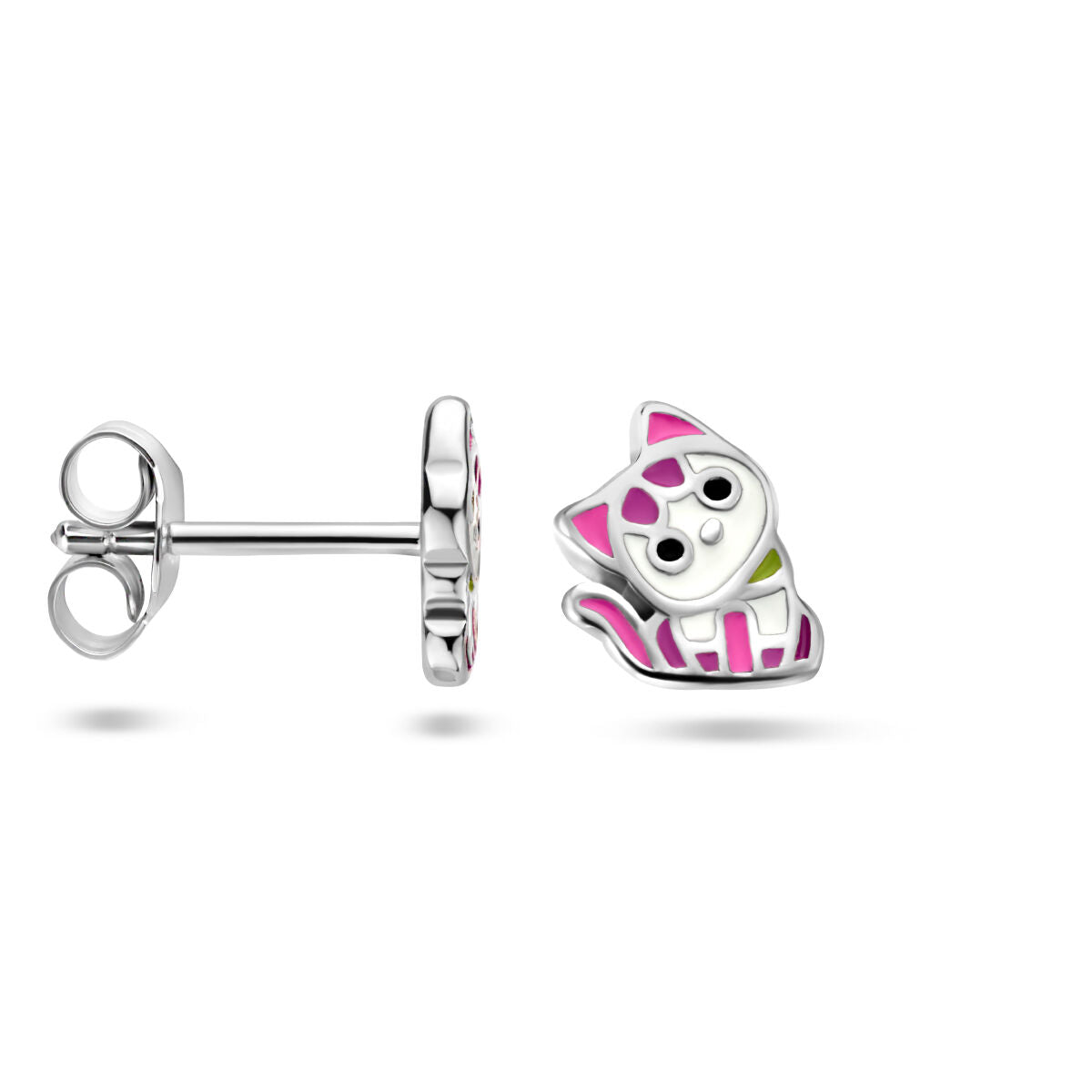 Zilver Gerhodineerd Oorknoppen Poes 1337267 - PansiteNederland.nl