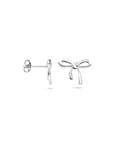 Zilveren gerhodineerde oorknoppen strik 11 mm - 1340857
