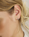 Zilveren gerhodineerde oorknoppen zirkonia 9 mm - 1341027