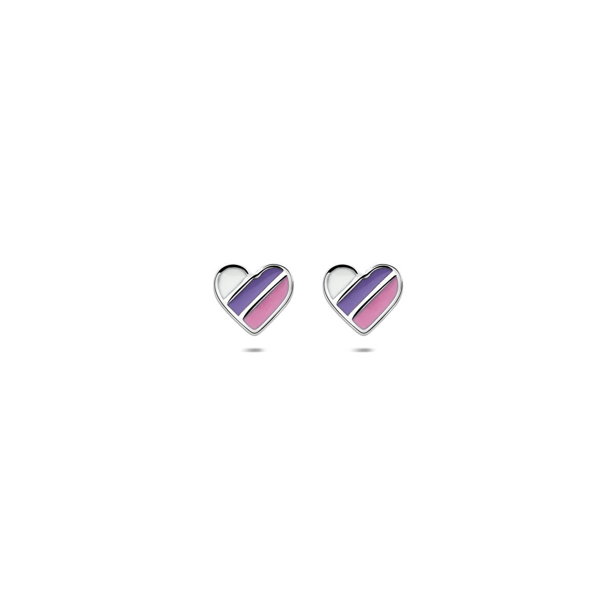 Zilveren gerhodineerde oorknoppen hartje 5.5 mm - 1341863