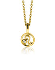 Zinzi gold plated zilveren Leeuw sterrenbeeldhanger bezet met witte zirkonia ZIHY-LEE (zonder collier) - PansiteNederland.nl