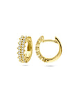 14K geelgouden klapoorringen diamant 0.27ct 2x 0.135ct h si 12,5 mm - 4033632