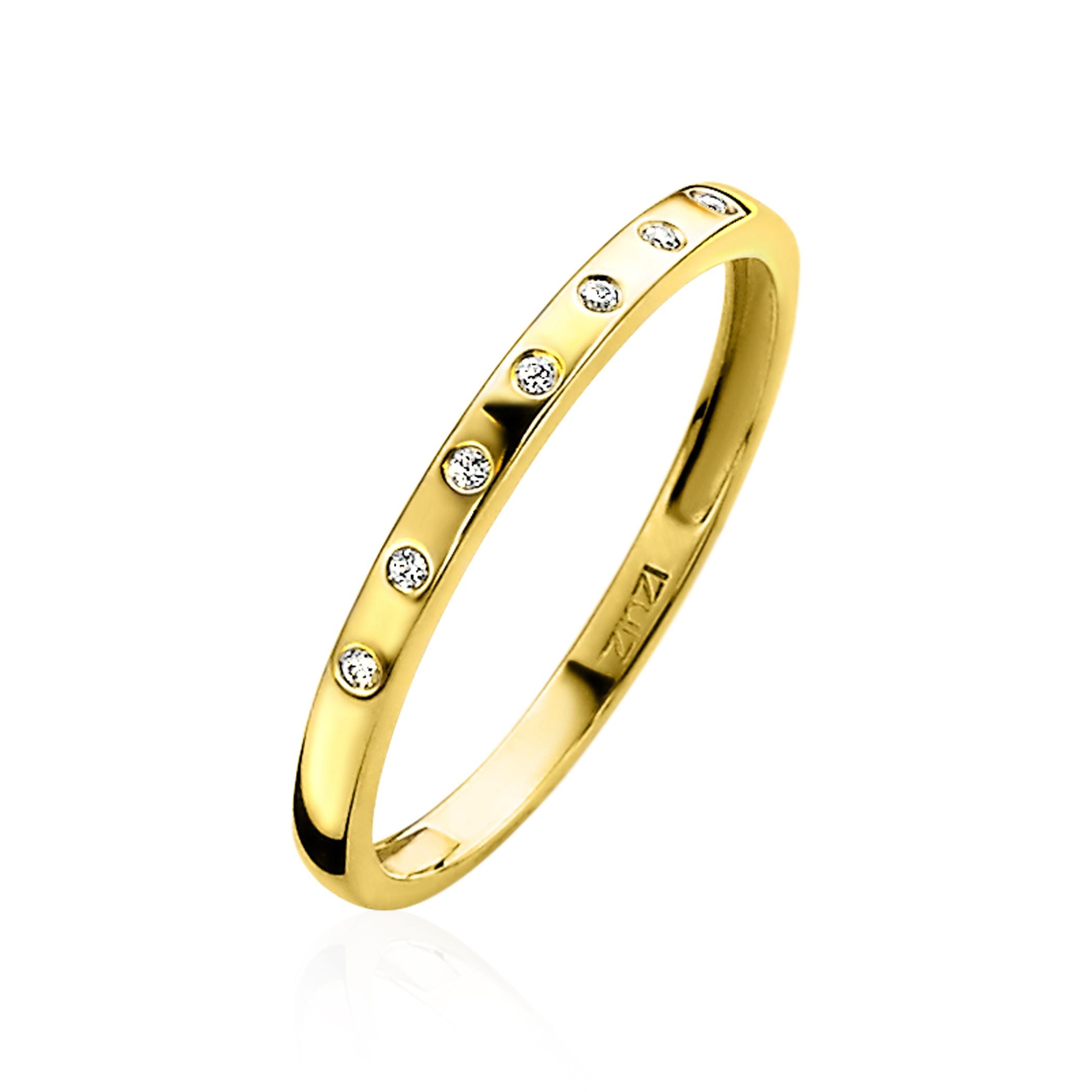 ZINZI 14K Gouden Ring met Witte Zirkonia ZGR149