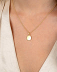 Zinzi gold plated zilveren coin hanger met parelrand voor gravure ZIH2650G (zonder collier) - PansiteNederland.nl