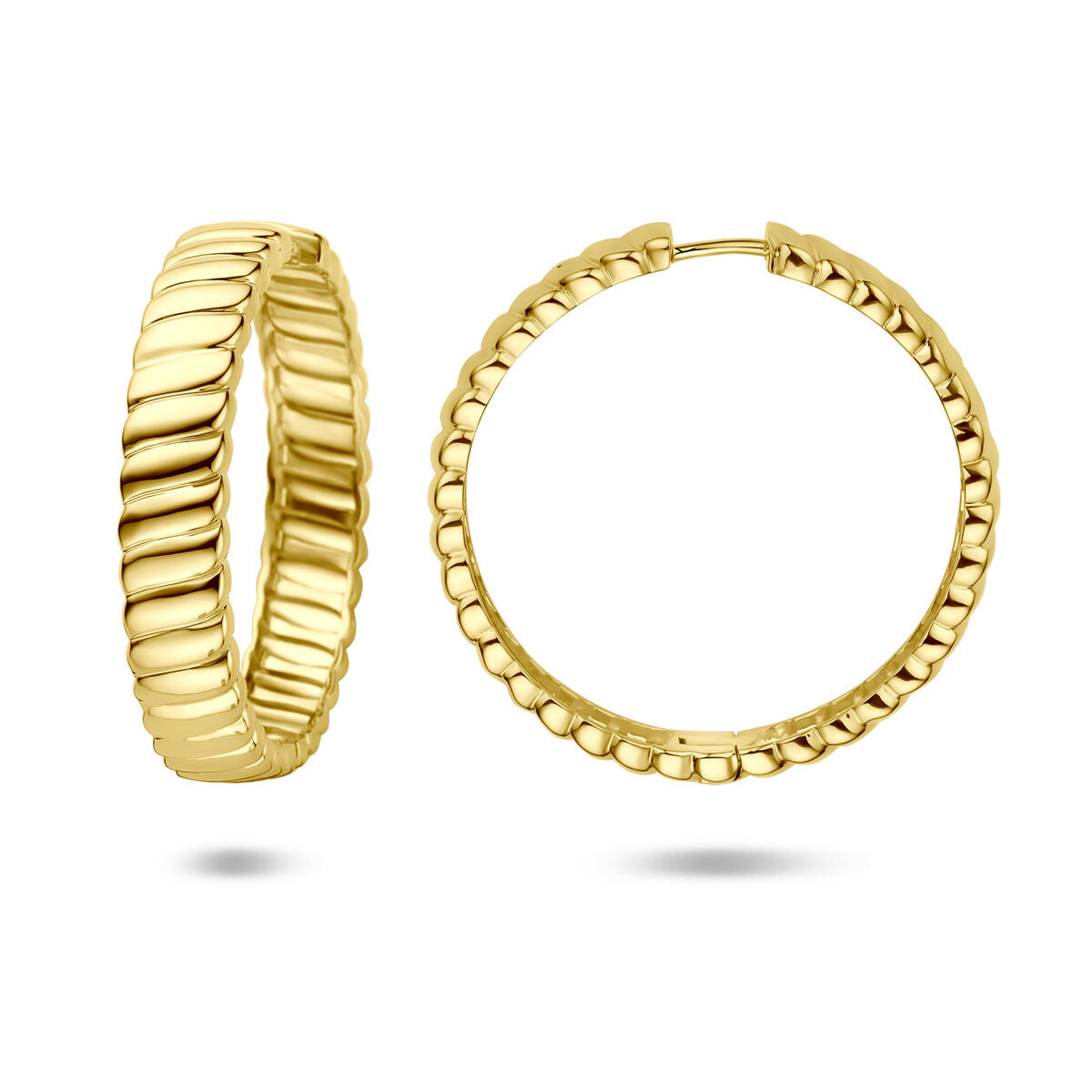 Zilveren vergulde geel klapoorringen 40 mm 1 micron - 2104092