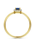 14K Geelgouden Ring Saffier En Diamant 0.07Ct H Si 4034224