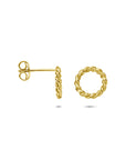 14K geelgouden oorknoppen rondje gedraaid 9,5 mm - 4034338