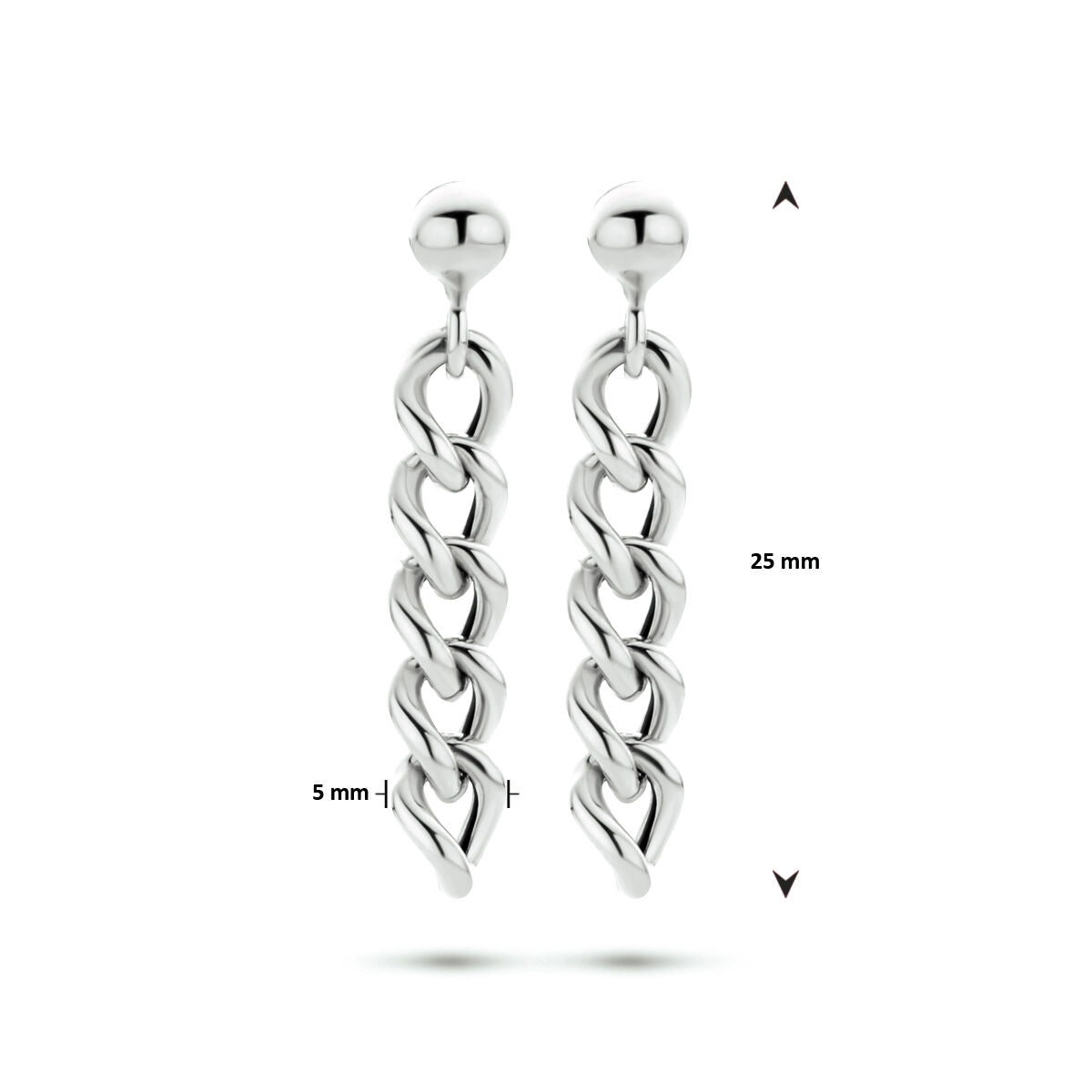 Zilver Gerhodineerd Oorhangers Schakel 1337238 - PansiteNederland.nl