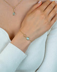ZINZI gold plated armband met rondje, ovaal & turquoise ZIA2716G