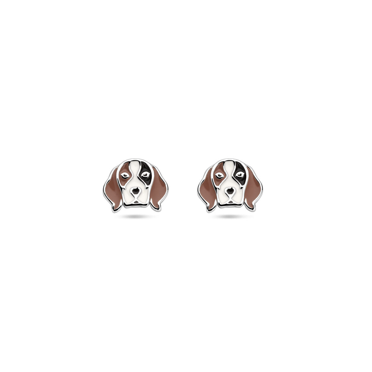 Zilveren gerhodineerde oorknoppen hond 7 mm - 1341445 - PansiteNederland.nl