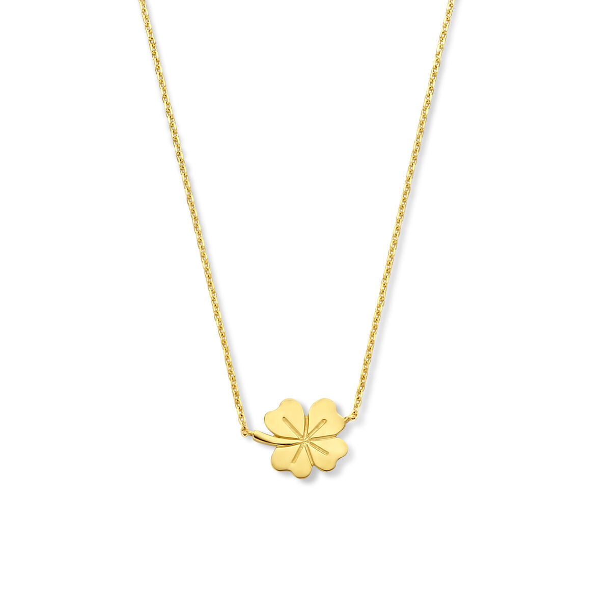 Fantasy Collection 9K collier klavertje 40 - 42 - 44 cm 9K geelgoud