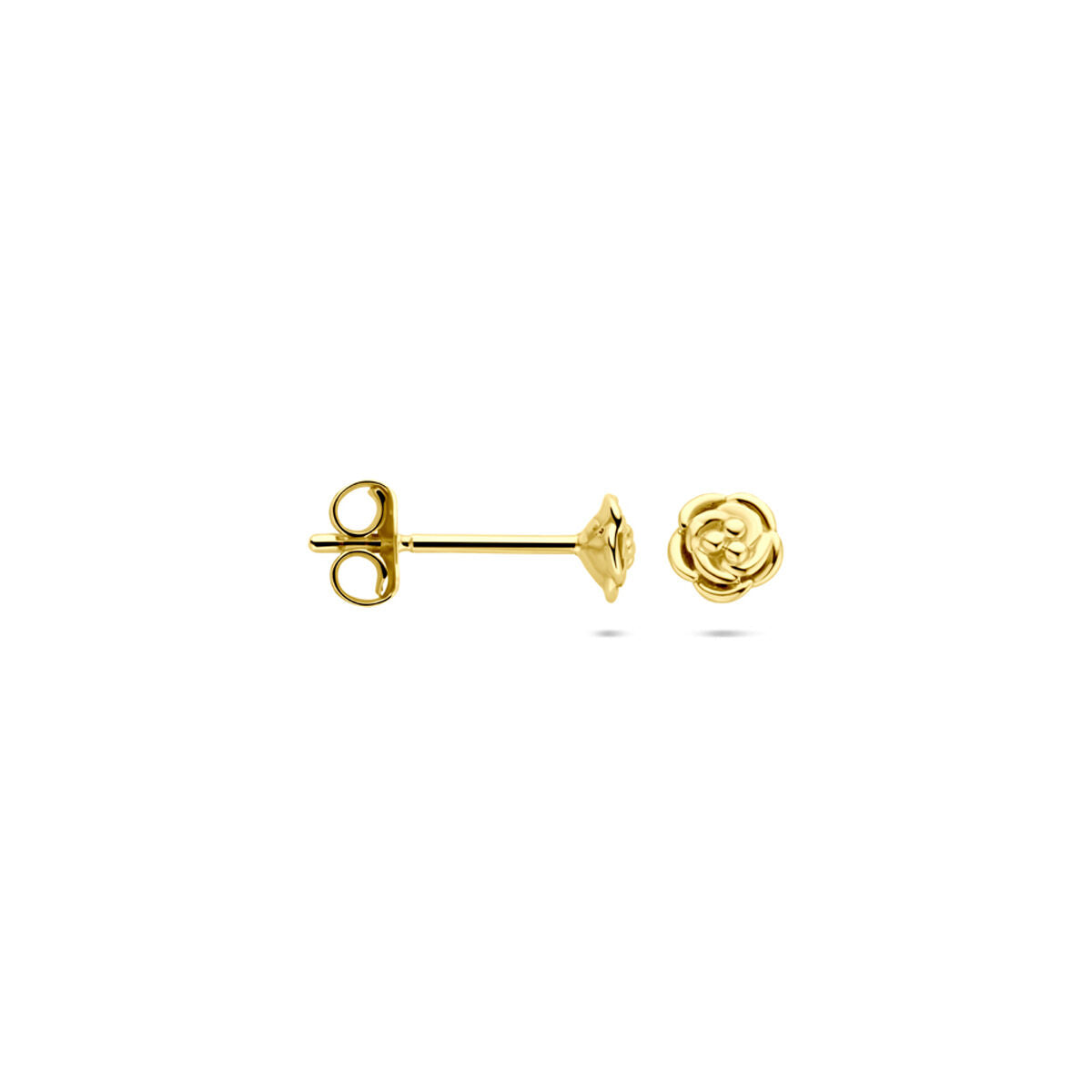 14K geelgouden oorknoppen bloem 4 mm - 4034132