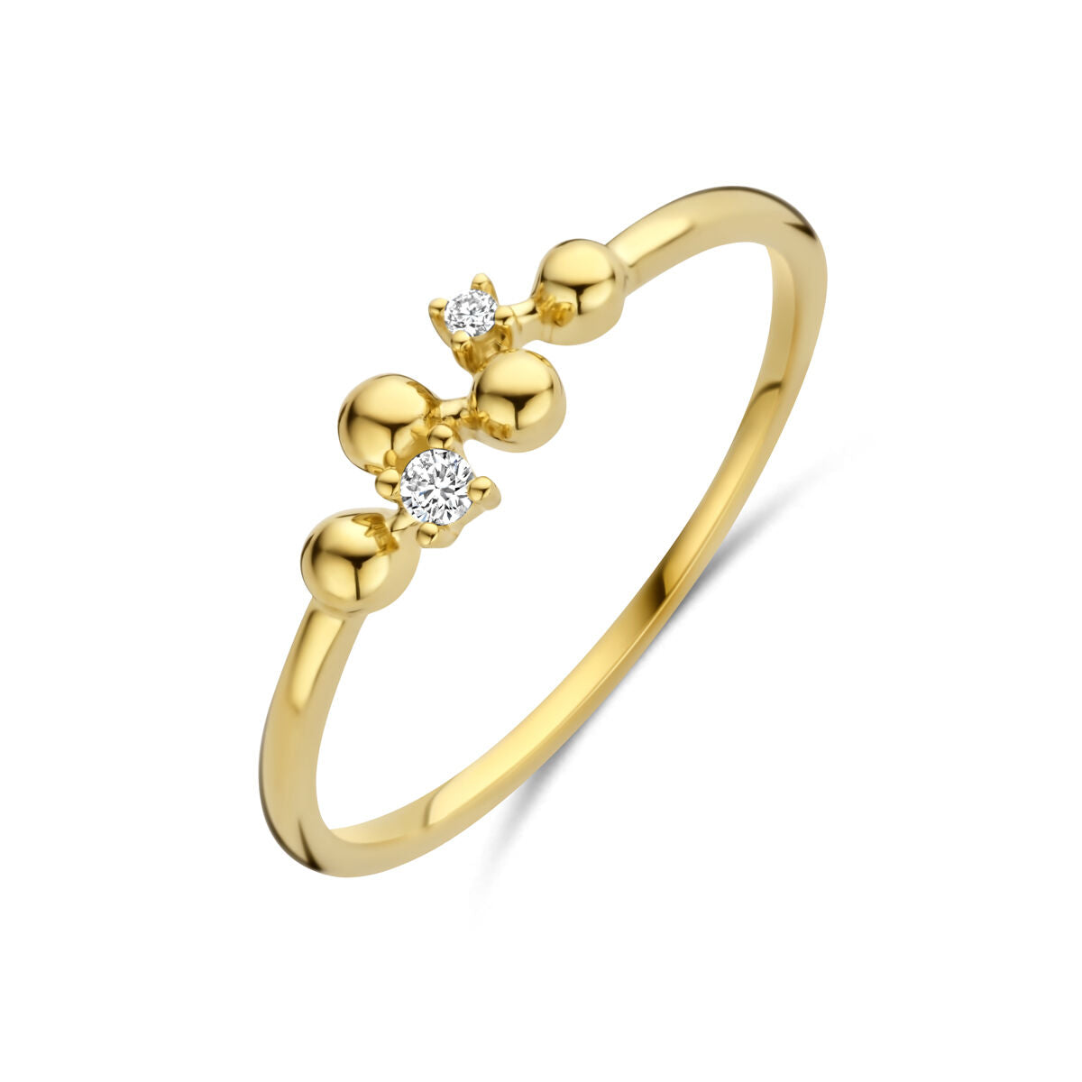 Fantasy Collection Ring diamant 0.03ct h p 14K geelgoud