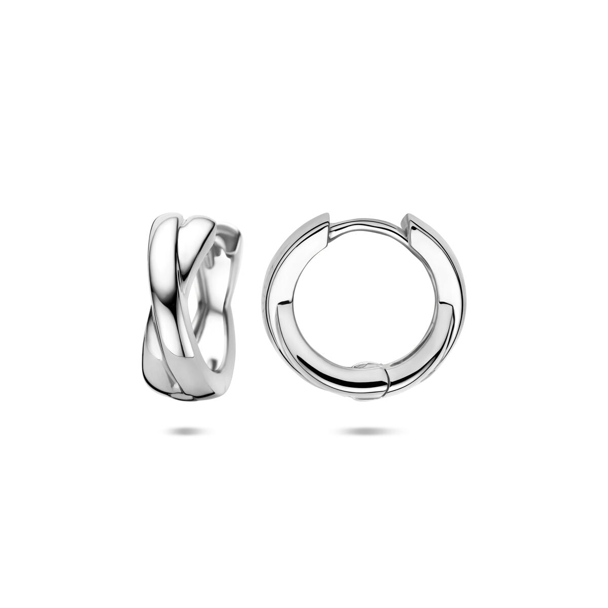 Zilveren gerhodineerde klapoorringen 15 mm - 1341311