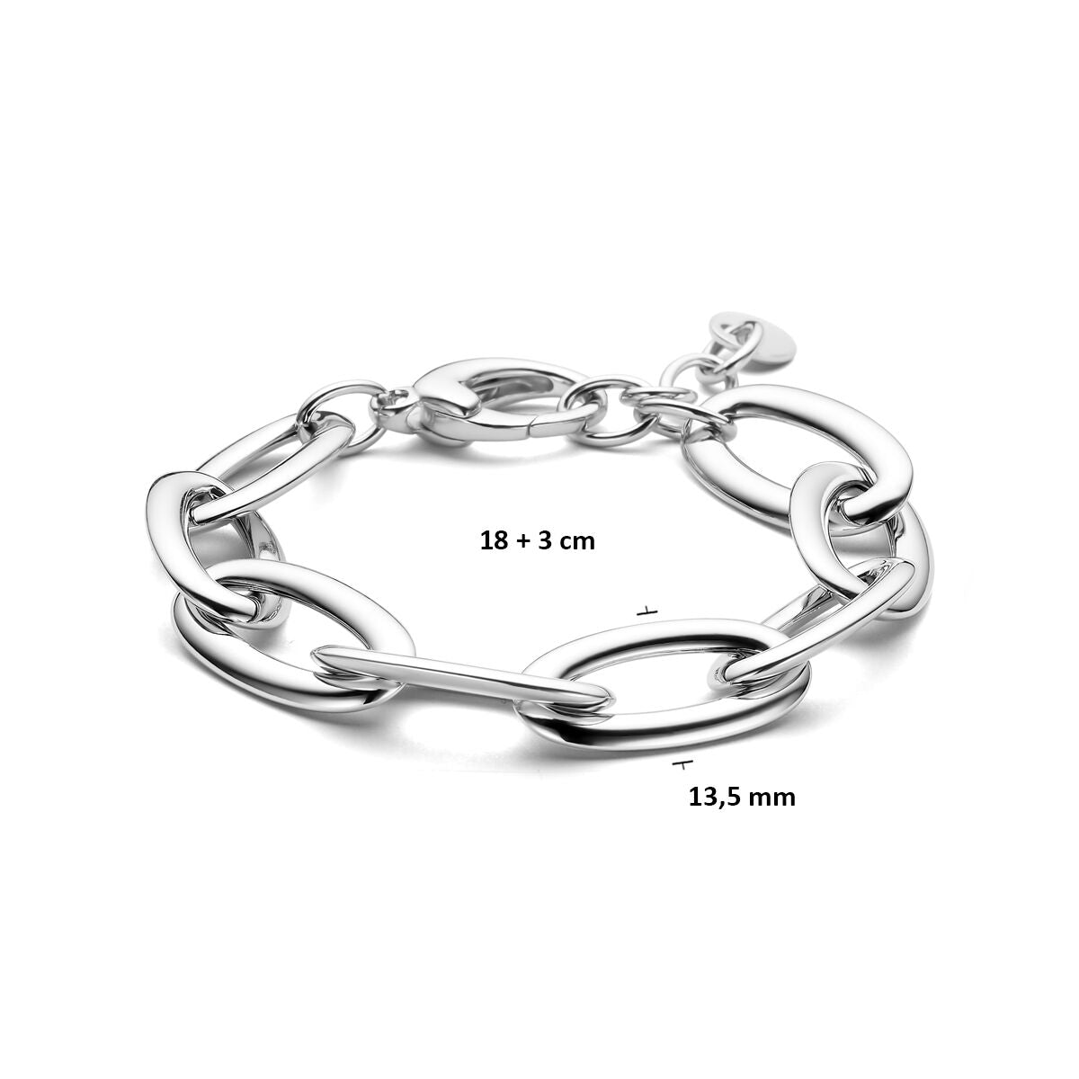 Fantasy Collection Armband 13,5 mm 18 + 3 cm zilver