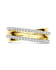 14K Bicolor Gouden Geel/Wit Ring Diamant 0.42Ct H Si 4209051