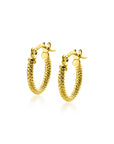 Zinzi Gold 14 krt gouden oorringen trendy bewerkte buis 1,6mm breed ZGO330