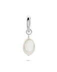 Zilveren gerhodineerde oorring parel per stuk 18 mm - 1341006