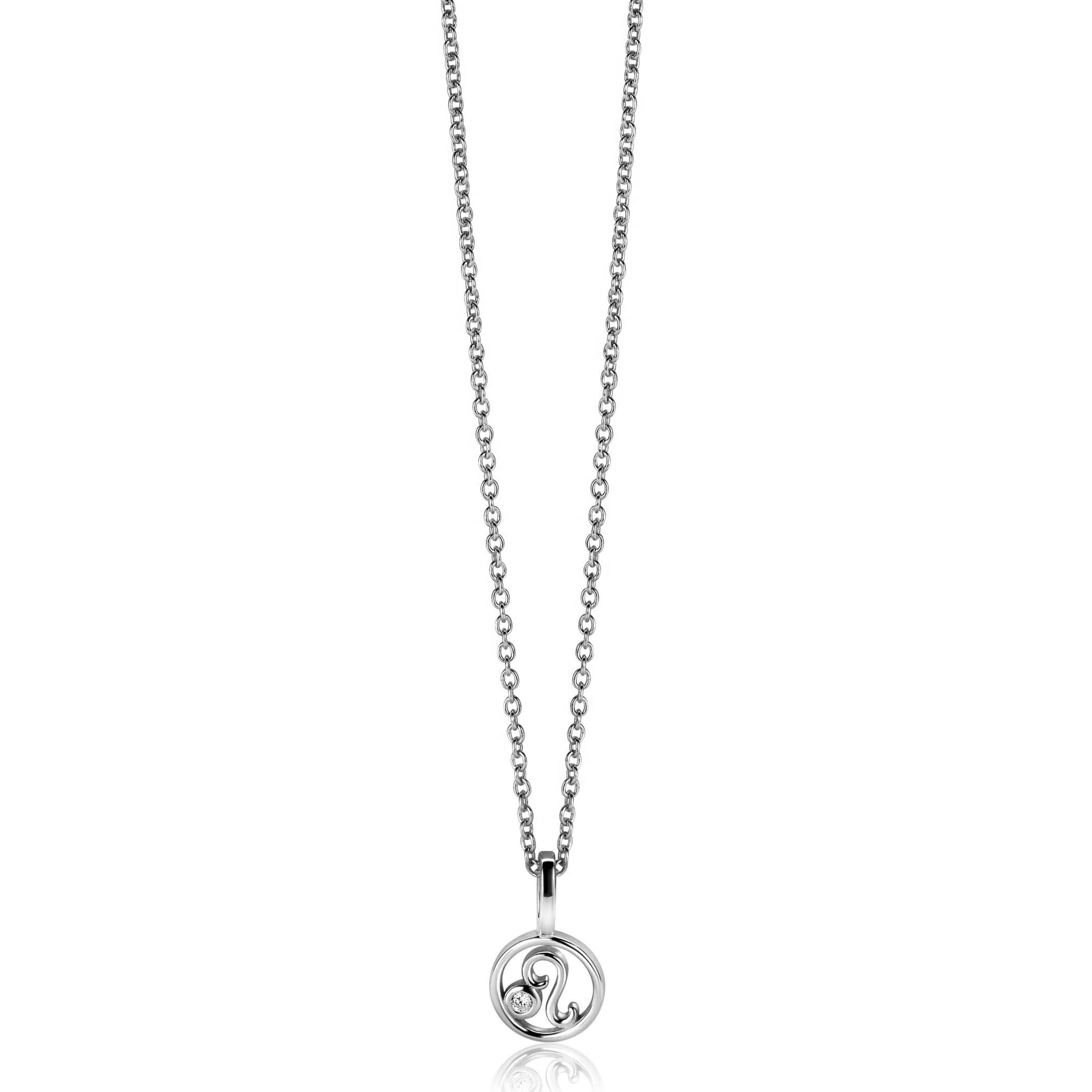 Zinzi zilveren Leeuw sterrenbeeldhanger bezet met witte zirkonia ZIH-LEE (zonder collier) - PansiteNederland.nl