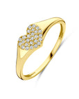 14K Geelgouden Ring Hart Zirkonia 4034151