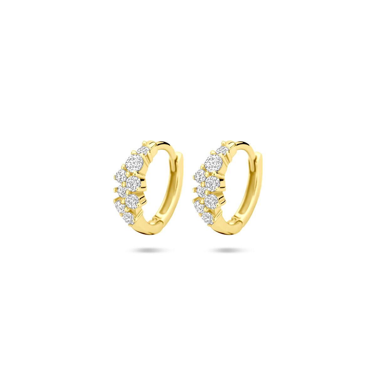 Zilveren vergulde geel klapoorringen zirkonia 13 mm 1 micron - 2104012