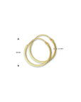 14K Geelgoud Oorringen 1,1 MM Vierkant 4001302