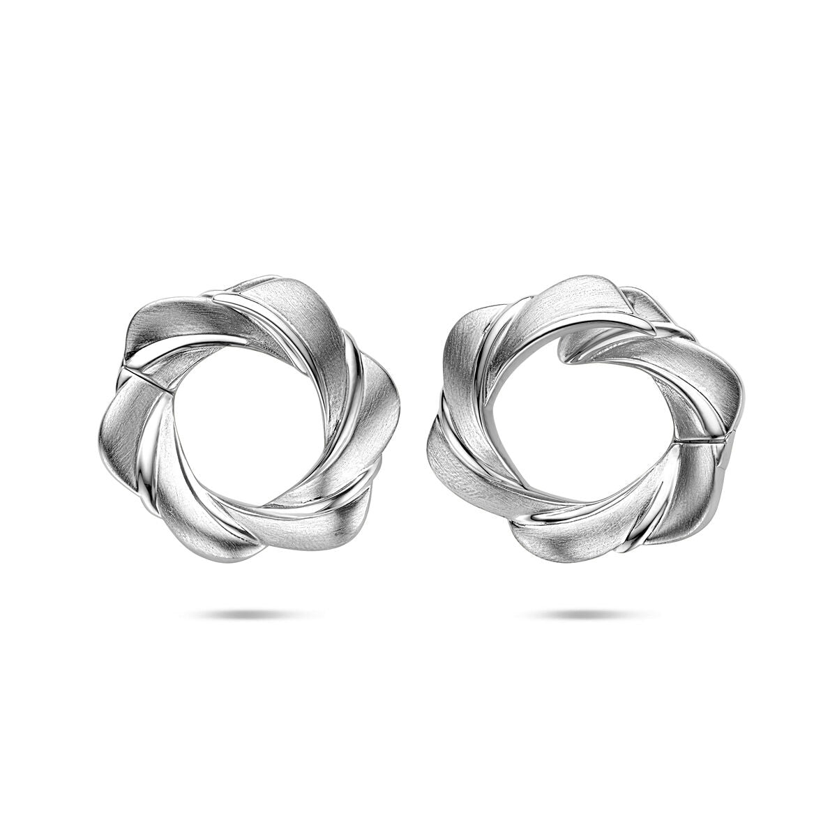 Zilveren gerhodineerde klapoorringen poli/mat 23,5 mm - 1341187