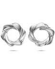 Zilveren gerhodineerde klapoorringen poli/mat 23,5 mm - 1341187