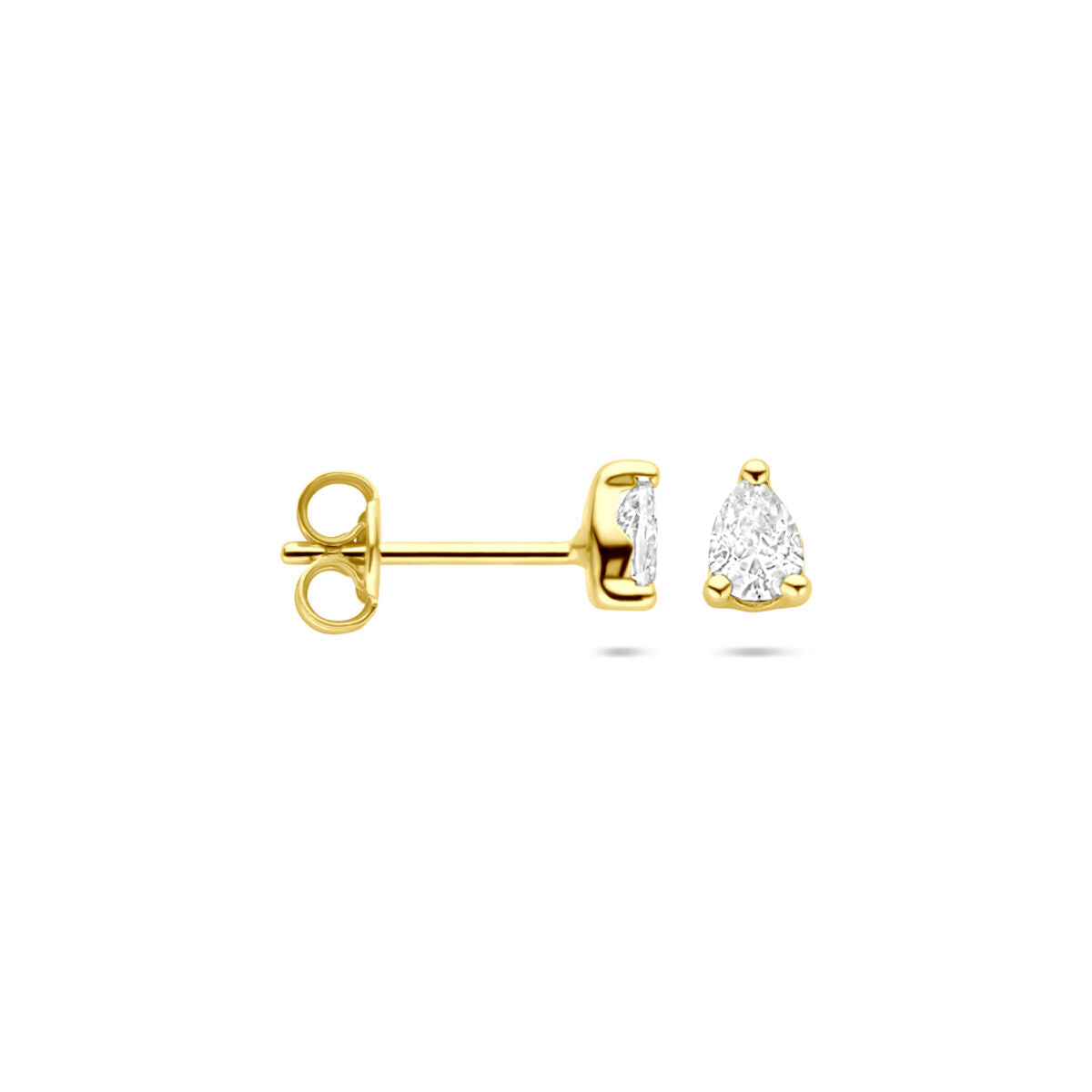 14K geelgouden oorknoppen zirkonia 5 mm - 4034094