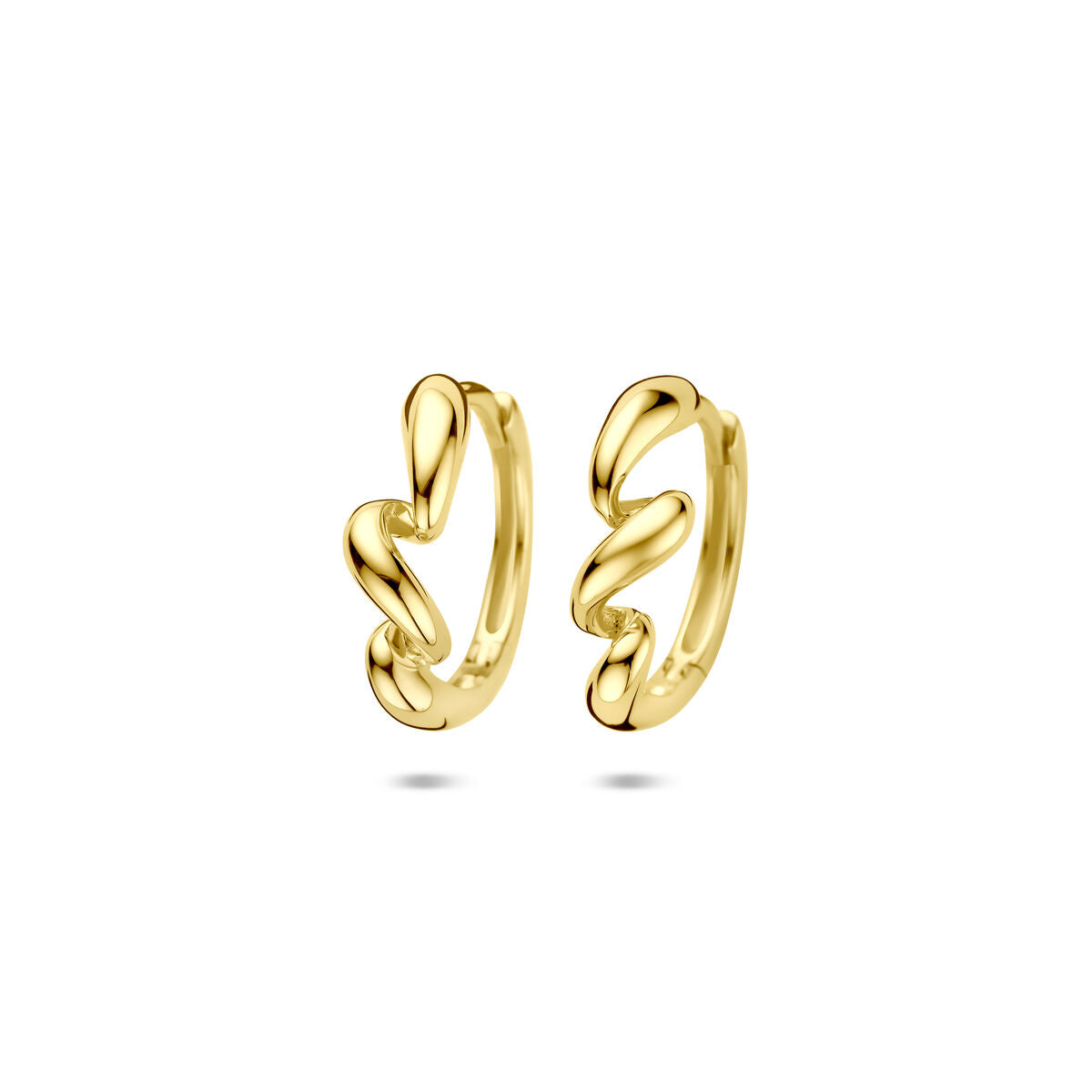 Zilveren vergulde geel klapoorringen 16 mm 1 micron - 2104065