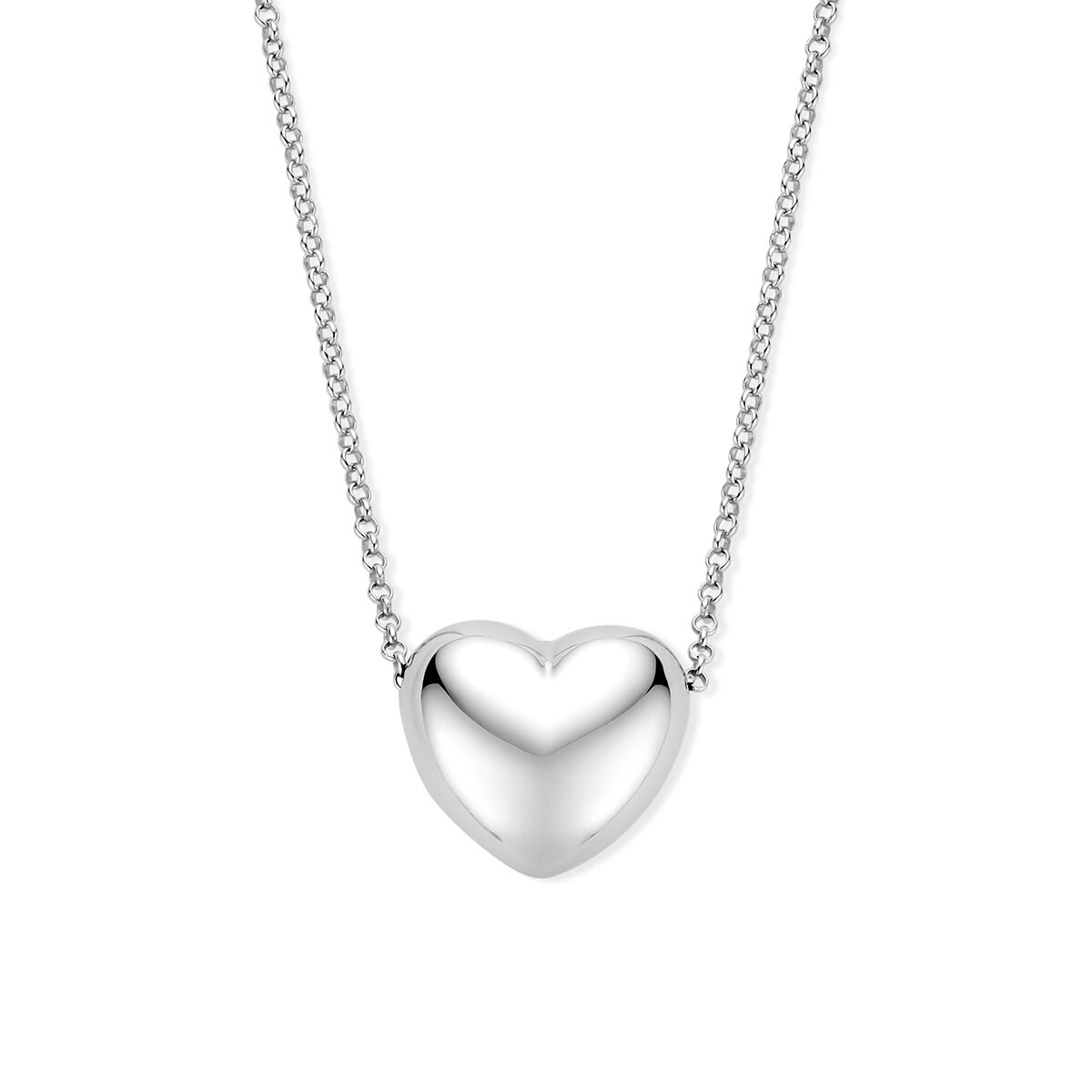 Fantasy Collection Collier hartje 41 + 4 cm zilver