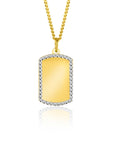 Zinzi Gold 14 krt gouden graveerplaat in rechthoeksvorm van 20 x 13mm en met chique witgouden parelrand ZGH365-20 (zonder collier) - PansiteNederland.nl
