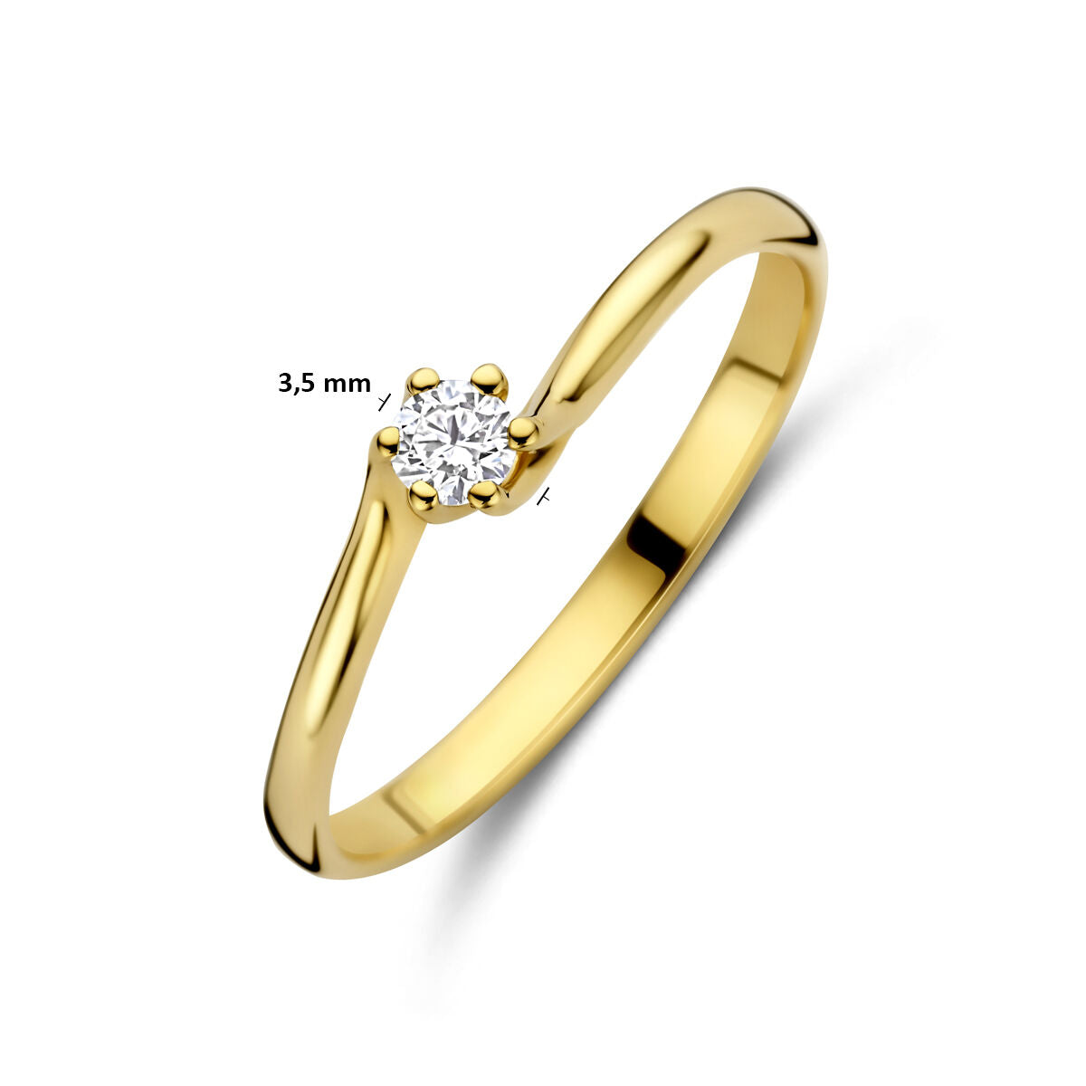 Fantasy Collection Ring lab grown diamant 0.10ct g vs 14K geelgoud