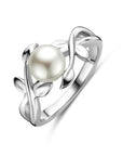 Zilveren Gerhodineerde Ring Parel 1341180