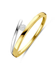 14K Bicolor Gouden Geel/Wit Ring Diamant 0.05Ct H Si 4209078