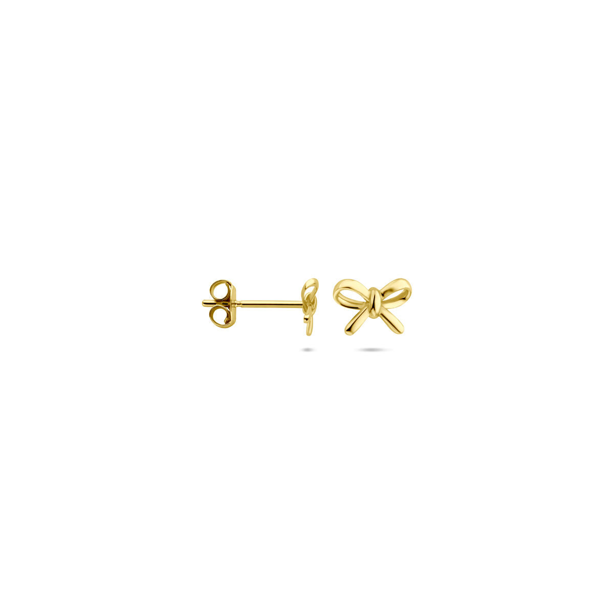 14K geelgouden oorknoppen strik 4,5 mm - 4034107