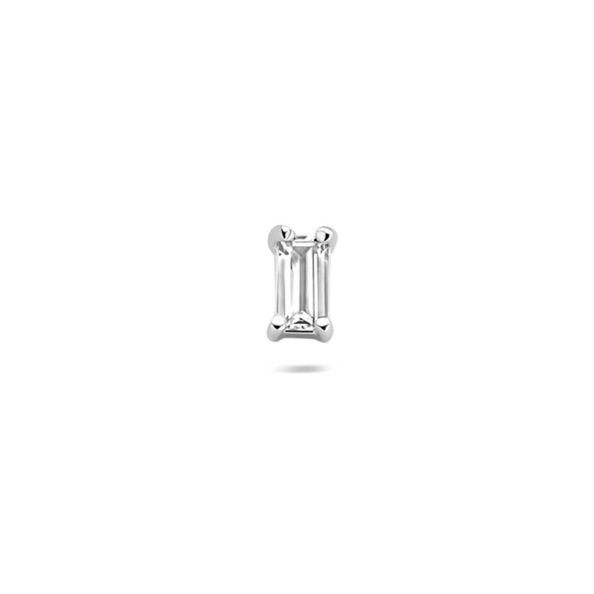 Zilveren gerhodineerde flat back piercing zirkonia 4,5 x 3,0 mm - 1340822