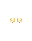 14K geelgouden oorknoppen hartje poli/gediamanteerd 5 mm - 4034243