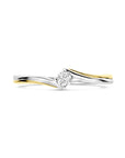 14K Bicolor Gouden Geel/Wit Ring Diamant 0.10Ct H Si 4209083