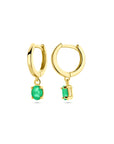 14K geelgouden klapoorringen smaragd 19 mm - 4033280