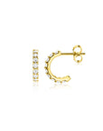 Zinzi Gold 14 krt gouden halve oorringen bezet met witte zirkonia's ZGO458