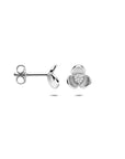 Zilveren gerhodineerde oorknoppen bloem zirkonia poli/mat 7 mm - 1341835