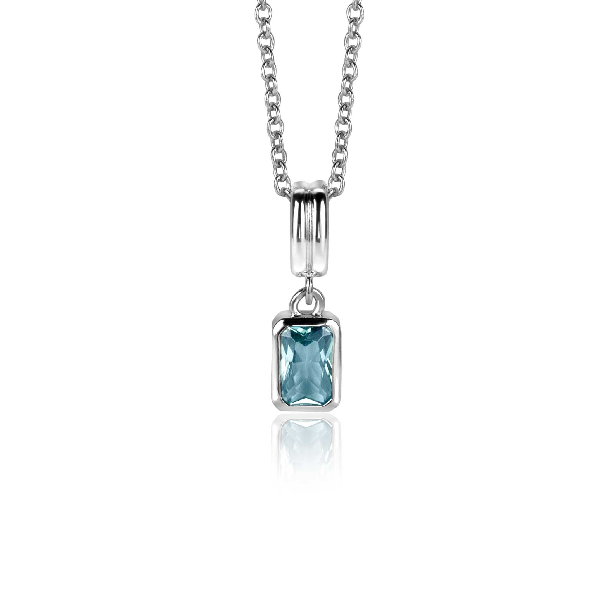 ZINZI Zilveren Hanger met Blauwe Kleursteen - ZIH2614
