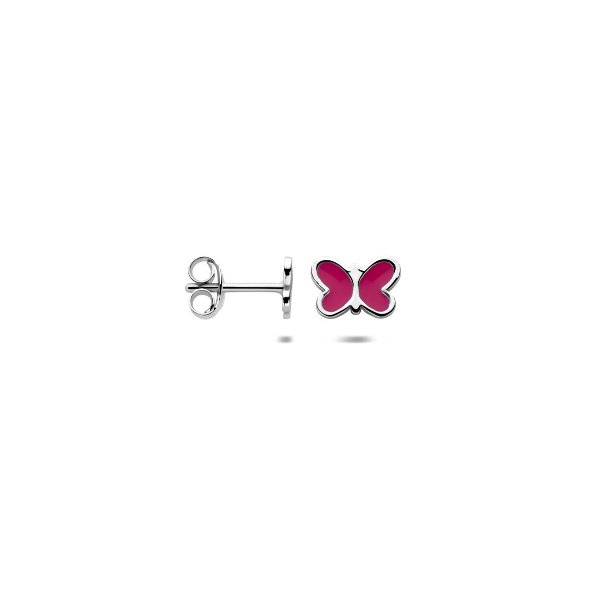 Zilveren gerhodineerde oorknoppen vlinder 5 mm - 1341866