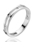 ZINZI zilveren multi-look ring, met de look van twee smalle ringen waartussen drie witte zirkonia's zijn bevestigd ZIR2451 - PansiteNederland.nl