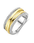 14K Bicolor Gouden Geel/Wit Ring Diamant 0.28Ct H Si 4209047