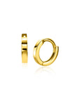 Zinzi Gold 14 krt gouden oorringen met luxe klapsluiting 8mm x 1,3mm vierkante buis ZGO410