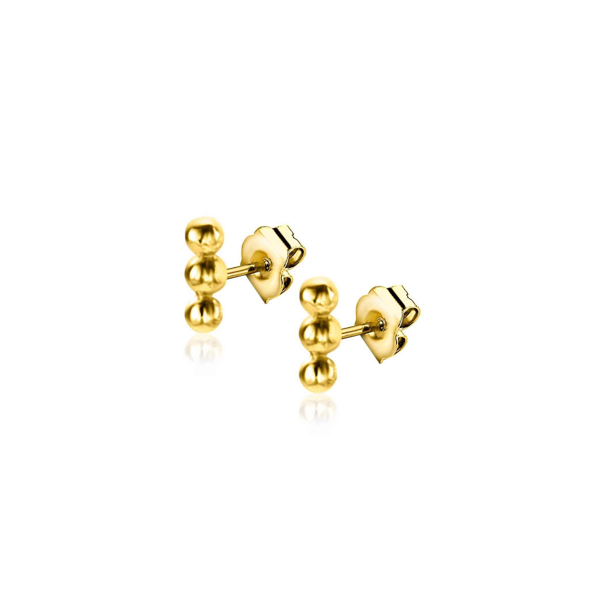 ZINZI 14K Gouden Oorknoppen ZGO414 zilver oorbellen